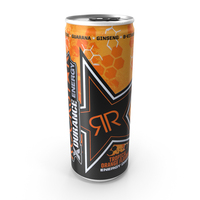 Rockstar Xdurance Energy Drink Tropical Orange 250ml Beverage Can PNG & PSD Images