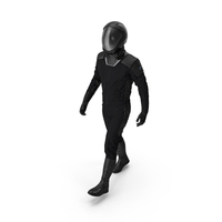 Sci Fi Space Suit Black Walking Pose PNG & PSD Images