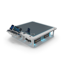 Sci-Fi Hologram Table with Control Panel PNG & PSD Images