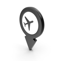 Location Sign Airport Black PNG & PSD Images