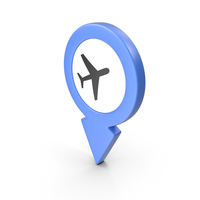 Location Sign Airport Blue PNG & PSD Images