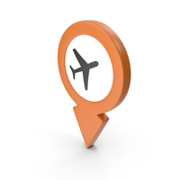 Location Sign Airport Orange PNG & PSD Images