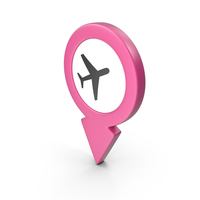 Location Sign Airport Pink PNG & PSD Images