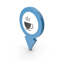 Location Sign Coffe Blue PNG & PSD Images