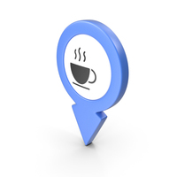 Location Sign Coffe Blue PNG & PSD Images