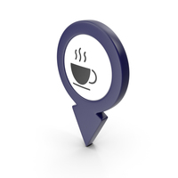 Location Sign Coffe Dark Blue PNG & PSD Images