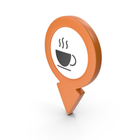 Location Sign Coffe Orange PNG & PSD Images