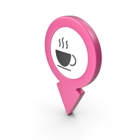 Location Sign Coffe Pink PNG & PSD Images