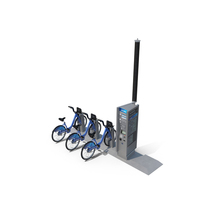 Sharing System Citi Bike Pay Station with Bicycles PNG & PSD Images