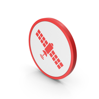 Icon Satellite Red PNG & PSD Images