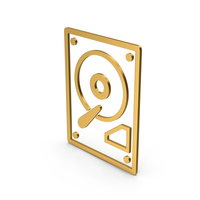 Symbol HDD Gold PNG & PSD Images
