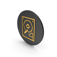 HDD Gold Icon PNG & PSD Images