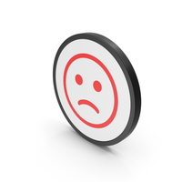 Icon Emoji Frowning Face Red PNG & PSD Images
