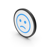 Icon Emoji Frowning Face Blue PNG & PSD Images