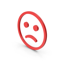 Symbol Emoji Frowning Face Red PNG & PSD Images
