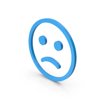 Symbol Emoji Frowning Face Blue PNG & PSD Images