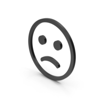 Symbol Emoji Frowning Face Black PNG & PSD Images