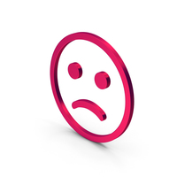 Symbol Emoji Frowning Face Metallic PNG & PSD Images