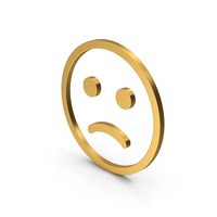 Symbol Emoji Frowning Face Gold PNG & PSD Images