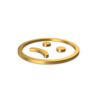 Gold Symbol Emoji Frowning PNG & PSD Images