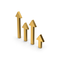 Symbol Arrows Graph Gold PNG & PSD Images