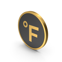 Gold Icon Fahrenheit Degrees PNG & PSD Images