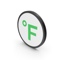 Icon Fahrenheit Degrees Green PNG & PSD Images