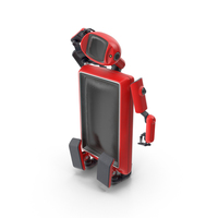 Robot TV Set Red PNG & PSD Images