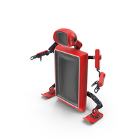 Robot TV Set Red Pose No Face PNG & PSD Images