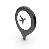 Location Sign Airport Black PNG & PSD Images