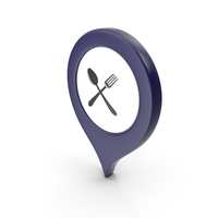 Location Sign Restaurant Dark Blue PNG & PSD Images