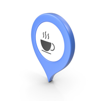 Location Sign Coffe Blue PNG & PSD Images