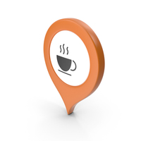 Location Sign Coffe Orange PNG & PSD Images