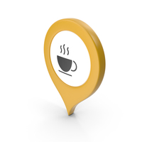 Location Sign Coffe Yellow PNG & PSD Images