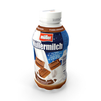 Dairy Bottle Mullermilch Chocolate 375ml PNG & PSD Images