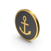 Gold Icon Anchor PNG & PSD Images