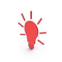 Symbol Light Bulb Red PNG & PSD Images