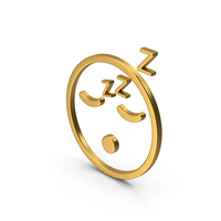 Symbol Emoji Sleeping Gold PNG & PSD Images