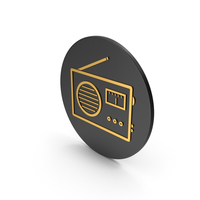 Radio Gold Icon PNG & PSD Images