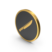Gold Icon Knife PNG & PSD Images