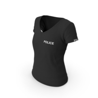 Female V Neck Worn Black Police PNG & PSD Images