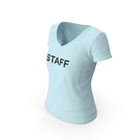 Female V Neck Worn Blue Staff PNG & PSD Images