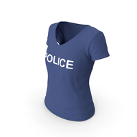 Female V Neck Worn Dark Blue Police PNG & PSD Images
