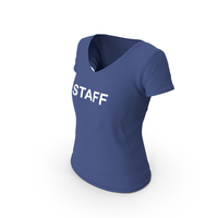 Female V Neck Worn Dark Blue Staff PNG & PSD Images