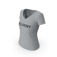 Female V Neck Worn Gray Delivery PNG & PSD Images
