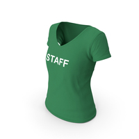Female V Neck Worn Green Staff PNG & PSD Images