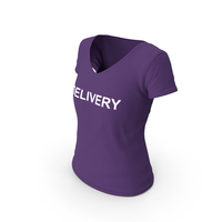 Female V Neck Worn Purple Delivery PNG & PSD Images