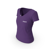 Female V Neck Worn Purple Staff PNG & PSD Images