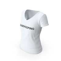 Female V Neck Worn White Housekeeping PNG & PSD Images