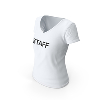 Female V Neck Worn White Staff PNG & PSD Images